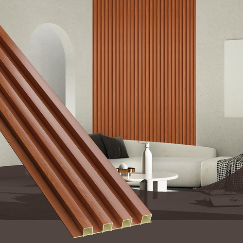 WPC Acoustic Slat Wall Paneling, 8-Pack 114 X 6 Inches 3D Wall Panels for Interi