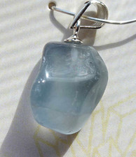 Blue Tara Quartz Tumbled Stone Pendant j3398