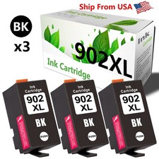 3PK HP 902 BLACK Ink Cartridge Office Jet Pro 6960 Pro 6962 Pro 6975