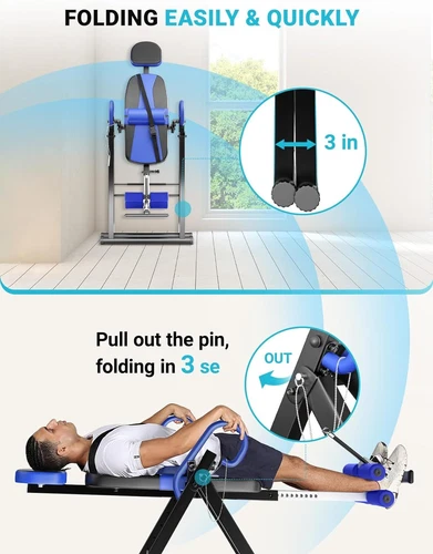 300LBS Heavy Duty Gravity Inversion Table Back Therapy Reflexology Stretcher - Picture 7 of 45