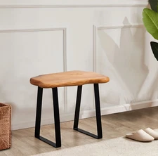 GREENAGE Cedar Wood Small Entryway Bench with Metal Legs, 20" x 12" x 17.5" H