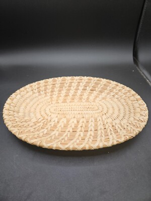 VTG. Papago Native American Woven Oval Basket 11 in