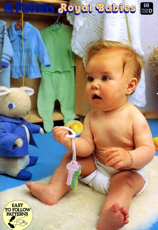 Baby Knitting Crochet Patterns Patons Royal Babies Australia Dresses Sweaters - Image 4 of 4