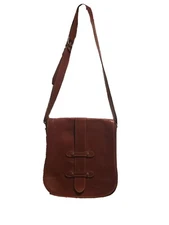 I MEDICI FIRENZE NATURAL BROWN LEATHER MEN’S TRAVEL MESSENGER BAG ITALY 