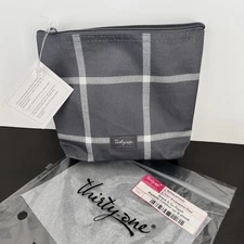 Thirty-one 31 Snack & Go Pouch Retired Windowpane Plaid New