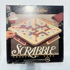 VINTAGE Scrabble Deluxe Edition COMPLETE Milton Bradley 1989 Crossword Word Game