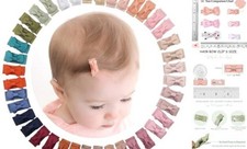 C LLOT 40pcs Mini 1.2" Grosgrain Ribbon Snap Clips - Tiny Fine 40pcs/20color