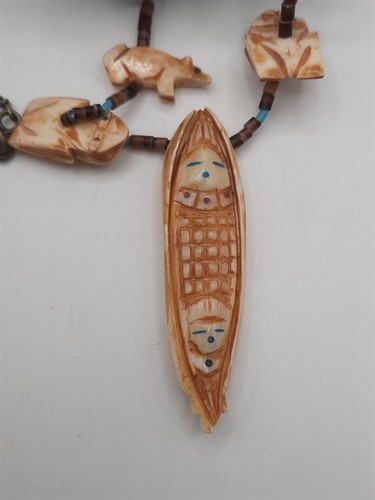 Native American Corn Maiden Necklace AS IS/PARTS 31.5" Carved Fetish Heishi - Bild 2 von 7