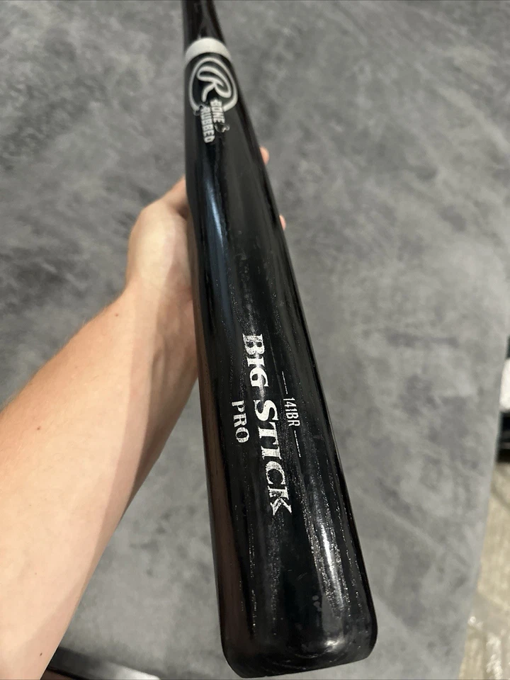 Murciélago de madera de fresno Rawlings 141BR modelo profesional palo grande hueso frotado 34 pulgadas PRE-USADO Foto 3 de 4