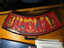 Vtg Vietnam Musical Instruments Show Case 11 Miniatures Asian Chinese Display