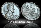 1913S Lincoln Cent Wheat Penny Lustrous Strong Sharp Devices from Collection