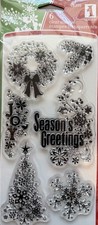 NIP INKADINKADO clear stamp set Winter Shapes 98395 Christmas Joy Tree Wreath