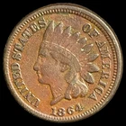 1864 Indian Head Cent - Antique United States of America 1c Penny Coin