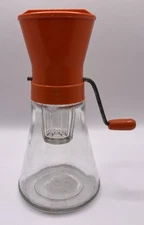 Vintage 60s-70s Retro MOD Orange ANDROCK Manual Nut Grinder Made in Canada