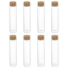 8Pcs Mini Glass Bottles with Cork Stoppers, 25ml Small Clear Glass Jars