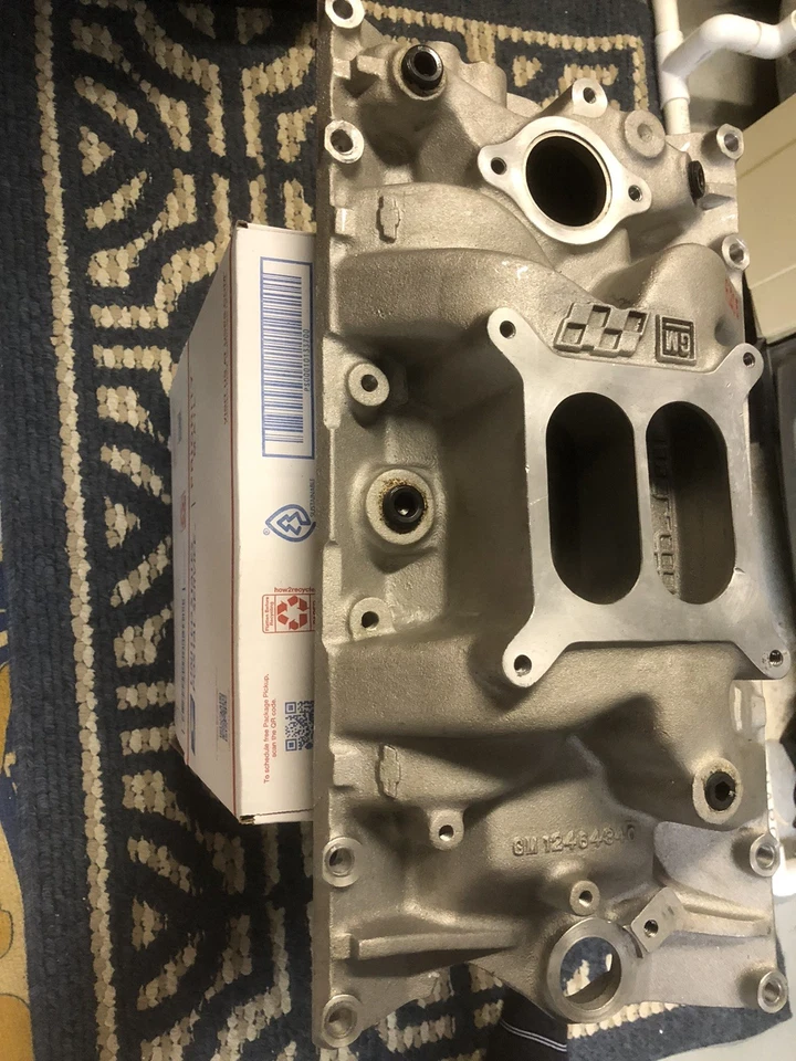 GM SBC Vortec Bowtie Aluminum Intake 12464340 USED - Image 3 of 4