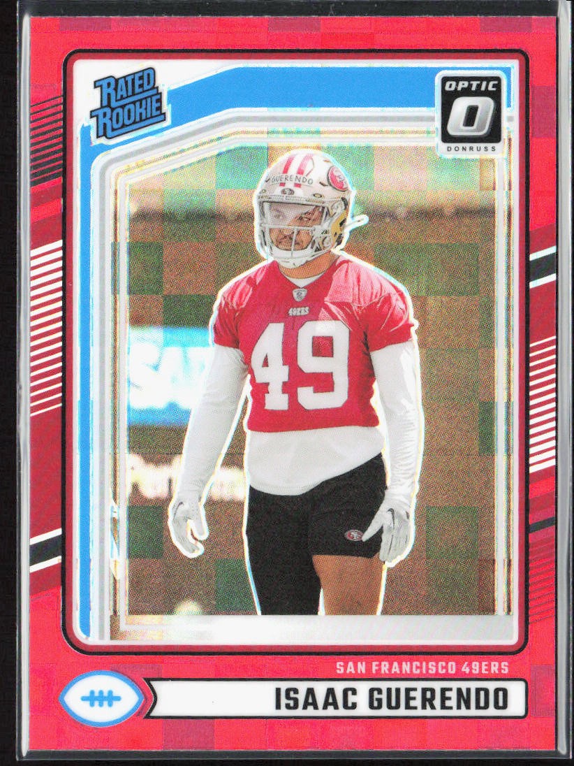 2024 Donruss Isaac Guerendo Optic Preview Red Pandora Prizm Rookie RC #336 49ers