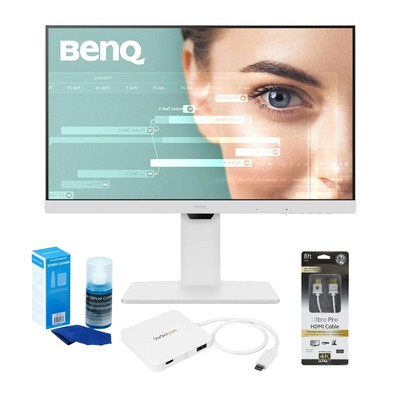 BenQ GW2786TC 27-In Monitor (White) with HDMI Cable USB-C Hub and Screen Cleaner