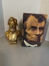 Vintage Avon "President Lincoln" Bust Decanter  with Deep Woods Aftershave
