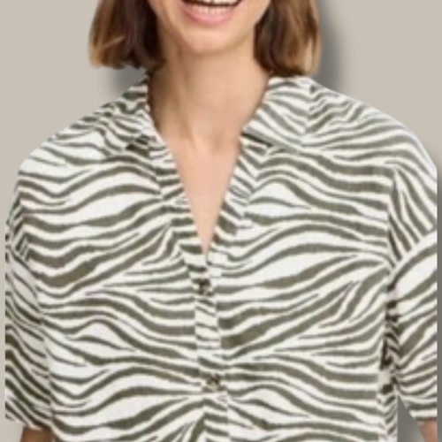 Shirt Short Sleeves Animal Print Womens Casual Relaxed Fit B.YOUNG Size 8-12 UK - Picture 17 of 21