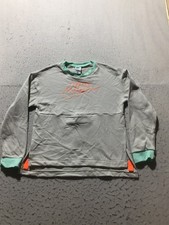 Nike Flyease Sweatshirt Girls L Large Cream Graphic Print Swoosh Crew Neck Split