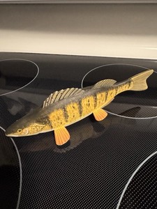 Manfred Scheel Carved Wood Folk Art Perch Fish Decoy Lure