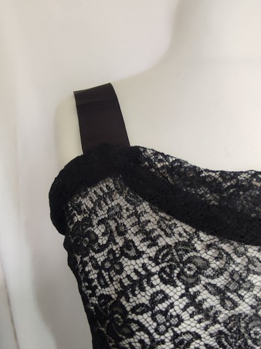 Antique Art Deco 1920s 1930s Black Lace Flapper Dress Silk Chiffon Inserts - Picture 3 of 21