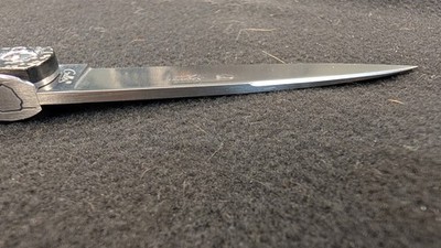 Zuria Sperone Folding Knife 8.75'' Carbon Fiber Handle Decorative  S  Filework