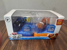 Robo Alive Robo Fish Robotic Swimming Fish (Orange + Blue) Water Activated 2 Pak