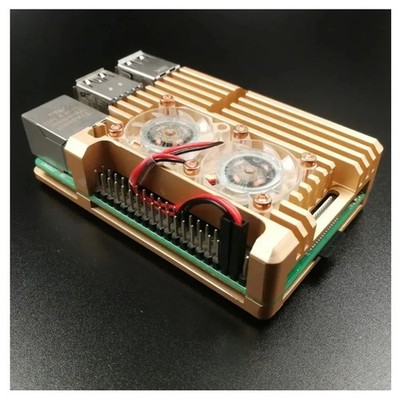 Aluminiumgehäuse für Raspberry Pi 43 mit Dual-Lüfter robustes Design