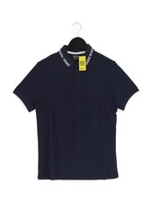 Image of Barbour Men's Polo S Blue 100% Cotton Basic New with tags