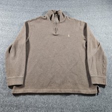 Polo Ralph Lauren Sweater Mens XL Brown Cotton Quarter Zip Mock Neck Pullover