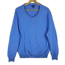 J. Crew Men's Large Sky Blue 100 Cotton Crew neck Pullover Sweater Long sleeve