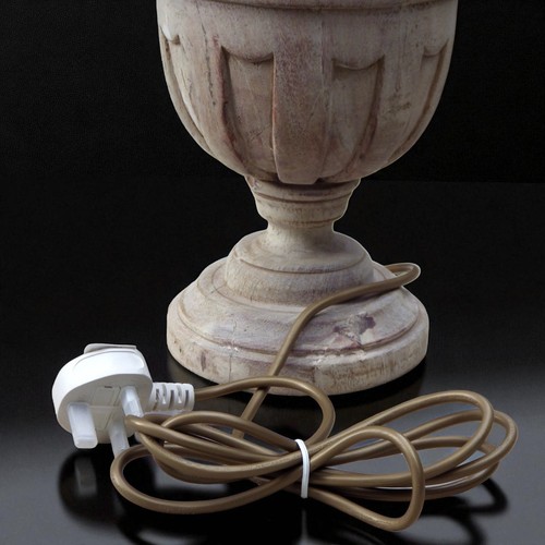 ARCHITEKTONISCHE 20. JAHRHUNDERT BALUSTER GESTREIFT HOLZ TISCHLAMPE - Bild 5 von 6