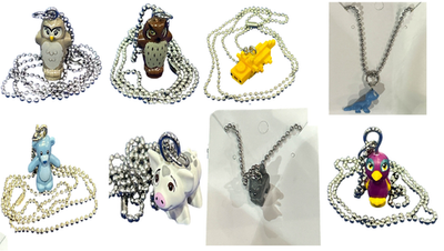#ad Animal Ball Chain Necklaces made using Real Lego Elements $10.29
