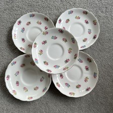 Tuscan Fine Bone China Saucers X 5 Floral Design