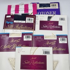 7 pr Hanes Silk Reflections Pantyhose sz EF Control Top Pearl Gray Blue Brown