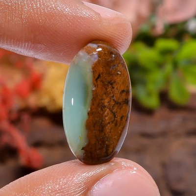 Natural Bio Chrysoprase 9Ct 21X11X4mm Bi-Color Oval Loose Gem