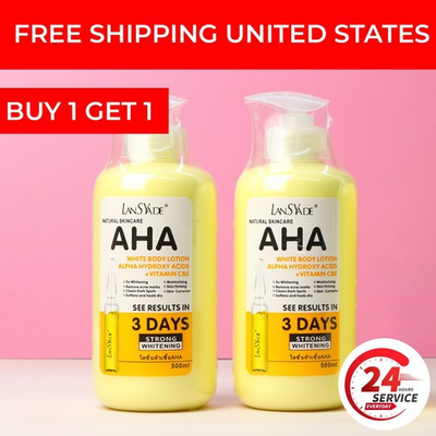 #ad AHA Skin Whitening Body Lotion Vitamin C Brightening Cream 500ml x2 USA Stock} $79.99