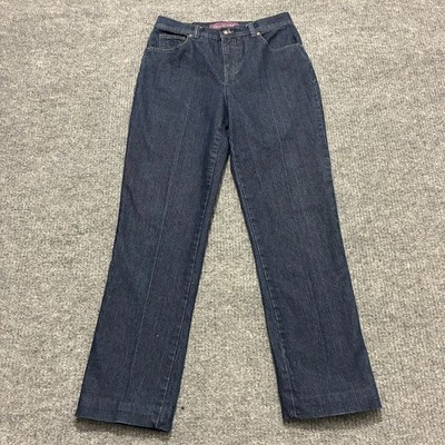 Gloria Vanderbilt Amanda Womens Jeans Size 4 Blue Denim Straight Leg Mid Rise