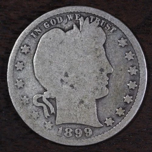 1908 P • Barber Quarter 25C - G++++ Circulated - 90% Silver USA *Old Coin!* #10
