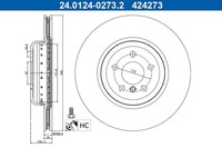 2X Bremsscheibe Hinten Ate 240124 02732 FÜR BMW Toyota