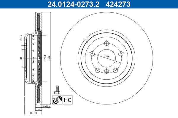 2X Bremsscheibe Hinten Ate 240124 02732 FÜR BMW Toyota-image