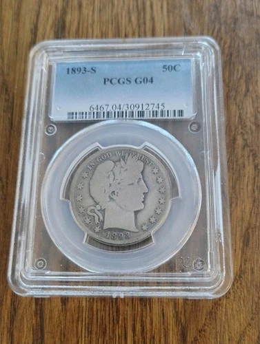 1893 S Barber Liberty Head Half Dollar 50c Rare Date