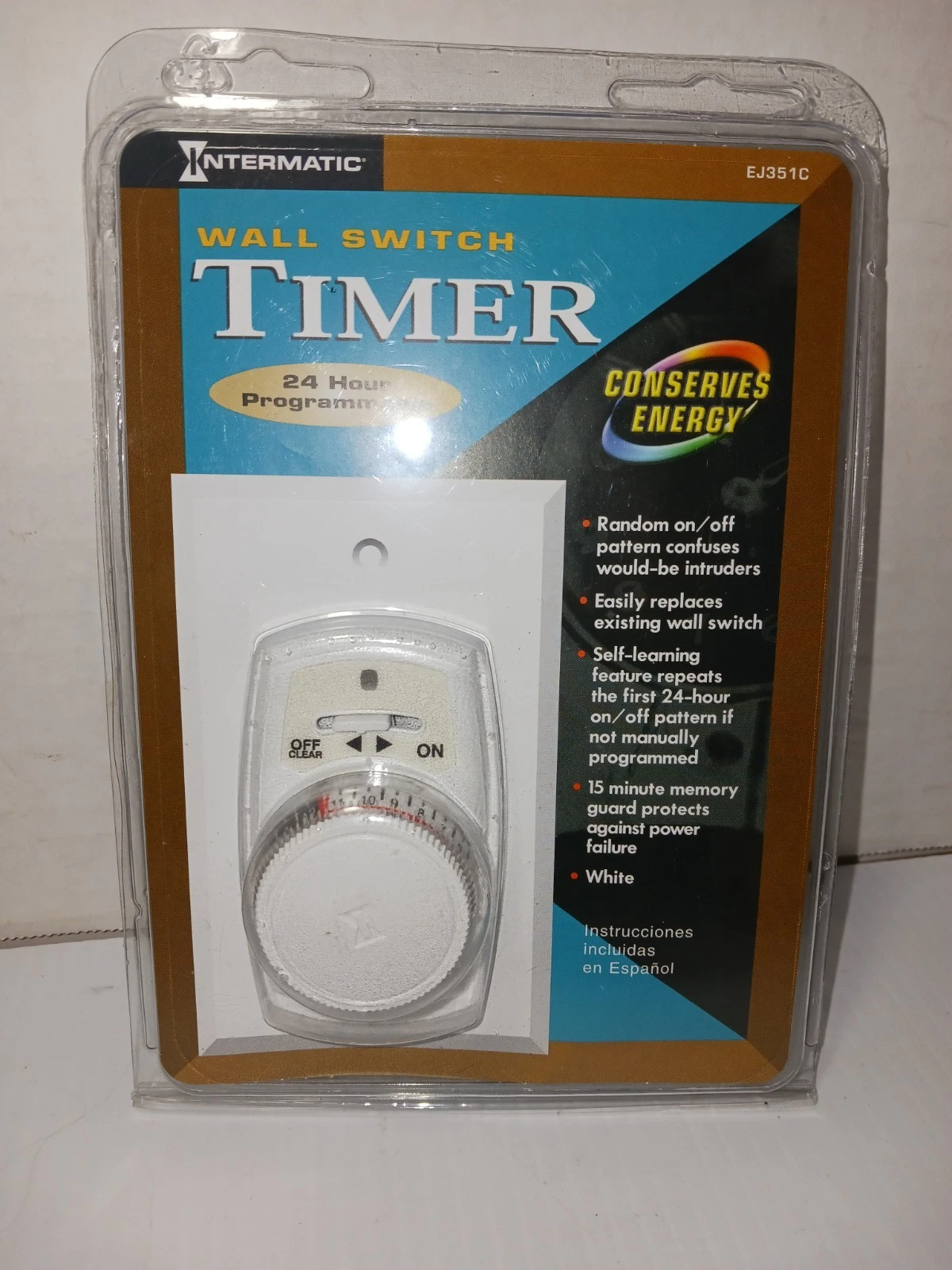 Intermatic Wall Switch Timer (EJ351C) 24 Hour Programmable White Sealed NEW