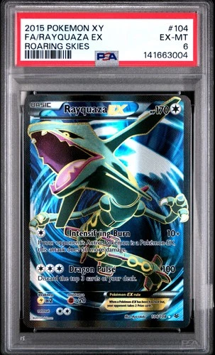 2015 POKEMON XY ROARING SKIES #104 FULL ART/RAYQUAZA EX PSA 6