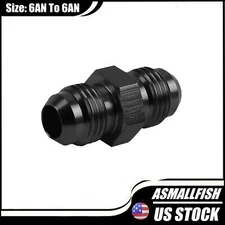 -6 AN Male Flare To -6 AN Male Flare Union Coupler Fitting Black HIGH QUALITY!