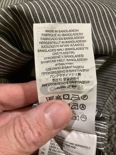 G Star Raw Shirt Mens XL Gray White Collar Pinstripe Correctline Button Up Retro - Picture 20 of 21