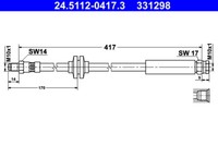 ATE 24.5112-0417.3 Bremsschlauch 417 Mm FüR Citroen Jumper Fiat Ducato Opel