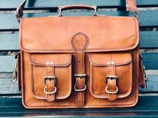 Men's Genuine Leather Vintage Breifcase Handmade Messenger Shoulder Laptop Bag